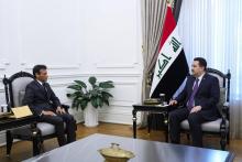 PM, Minister Mohammed Shia al-Sudani (right), the Special Representative of the Secretary-General of the UN, Mohammed al-Hassan (left)
