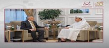 Sheikh Mohammed bin Abdulrahman bin Jassim Al Thani, Prime Minister, Minister of Foreign Affairs of Qatar,( right), Speaker of the House of Representatives Mahmoud Al-Mashhadani (left) 