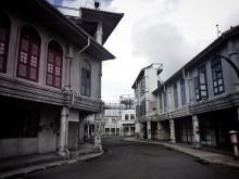 a film set build to portray old Chinatown at Infinite Studios