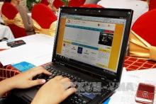 A customer browses a Vietnamese online shopping site (Photo: VNA)