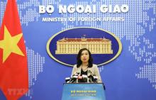 Spokeswoman of the Foreign Ministry Le Thi Thu Hang speaks at the press conference on October 15 (Photo: VNA)
