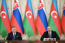 President Ilham Aliyev and Prime Minister Robert Fico made press statements