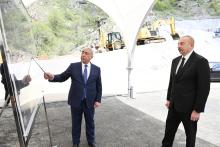 President Ilham Aliyev inspected progress of construction of Khankendi-Shusha-Lachin highway