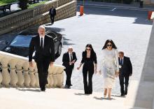 President Ilham Aliyev, First Lady Mehriban Aliyeva, and their daughter Leyla Aliyeva voted in snap parliamentary elections