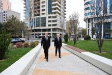 President Ilham Aliyev reviewed conditions in newly established park in Nasimi district of Baku