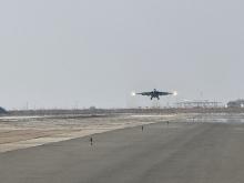 Azerbaijani military pilots conduct training flights
