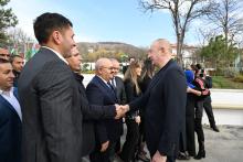 President Ilham Aliyev and First Lady Mehriban Aliyeva lit Novruz bonfire together with residents of Hasanriz village in Aghdara