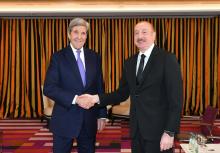Munich, February 17, AZERTAC  President of the Republic of Azerbaijan Ilham Aliyev has met with U.S. Special Presidential Envoy for Climate John Kerry in Munich, at the latter’s request.