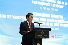 Le Quoc Hung, Deputy Minister of Public Security speaks at the workshop in Hanoi on June 12. (Photo: VNA)
