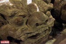 A close view of the stone lion statues at the Ba Tam temple. (Photo: Vietnam Pictorial)