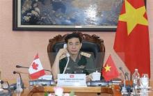 Minister of National Defence Sen. Lt. Gen. Phan Van Giang at the talks (Photo: VNA)