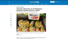 Nikkei Asia reported that Vietnamese bananas are becoming more popular in grocery stores of Japan. (Screenshot photo: VNA)