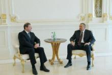 AZERBAIJAN PRESIDENT ILHAM ALIYEV RECEIVES BELARUSIAN PREMIER