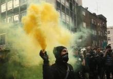 Banks attacked during London protests