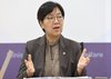 This photo, taken Sept. 29, 2025, shows Health and Welfare Minister Jeong Eun-kyeong during an interview with Yonhap News Agency at the Korea National Organ, Tissue and Blood Management Organization (KONOS) in central Seoul, where she discussed the government's plan to downgrade the top-level "serious" health crisis alert next month. (Yonhap)