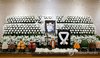 A memorial altar for the late actor Lee Soon-jae is set up at the Asan Medical Center's funeral home in eastern Seoul on Nov. 25, 2025. (Pool photo) (Yonhap)